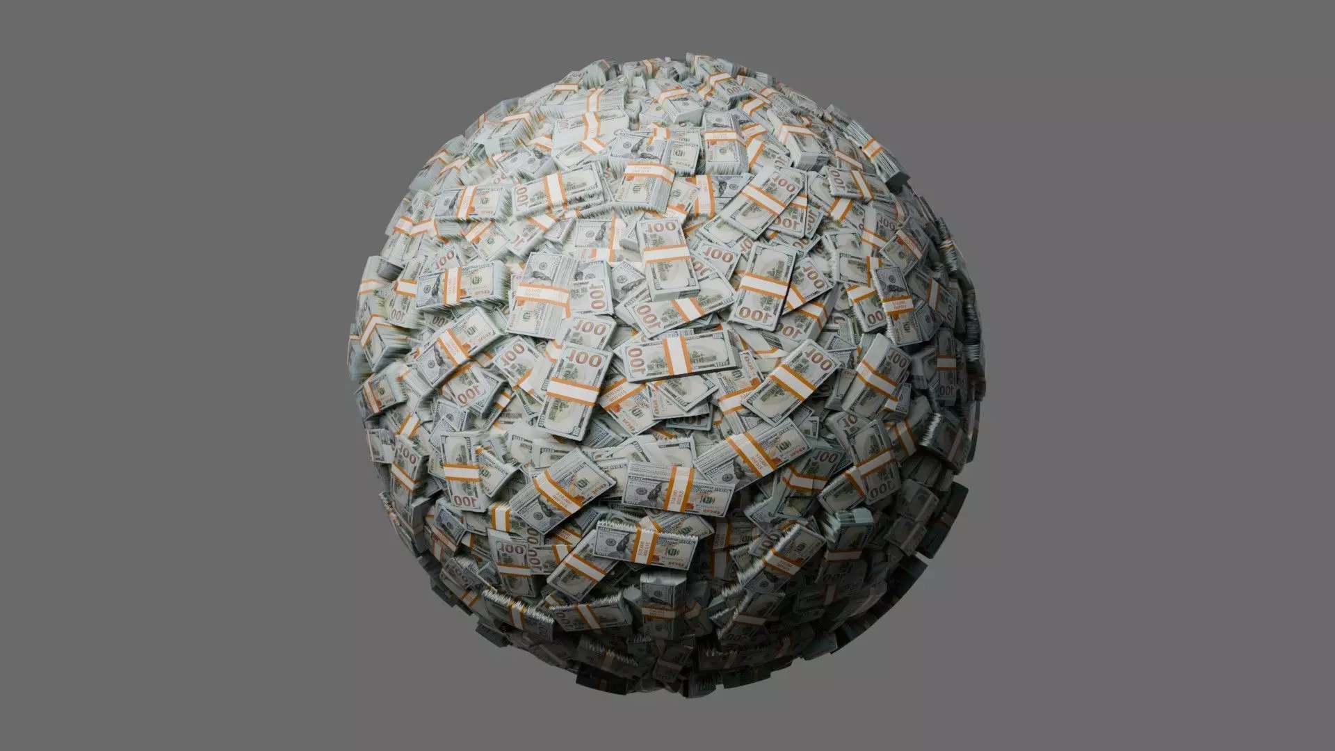 US 100 Dollar Pile Seamless PBR Material Texture_0