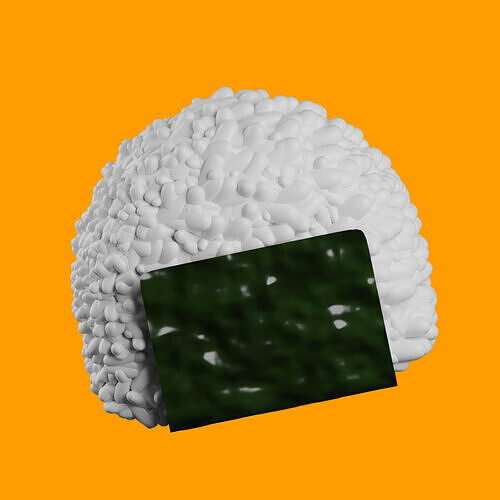 Low Poly Onigiri 3D Model  Ready Japanese Food Low-poly 3D model