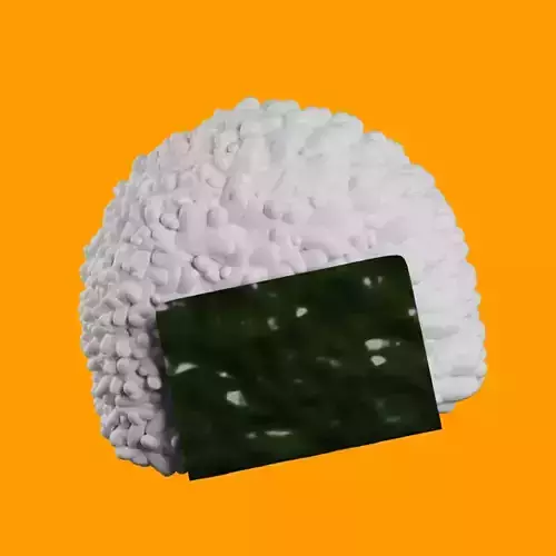 Low Poly Onigiri 3D Model  Ready Japanese Food