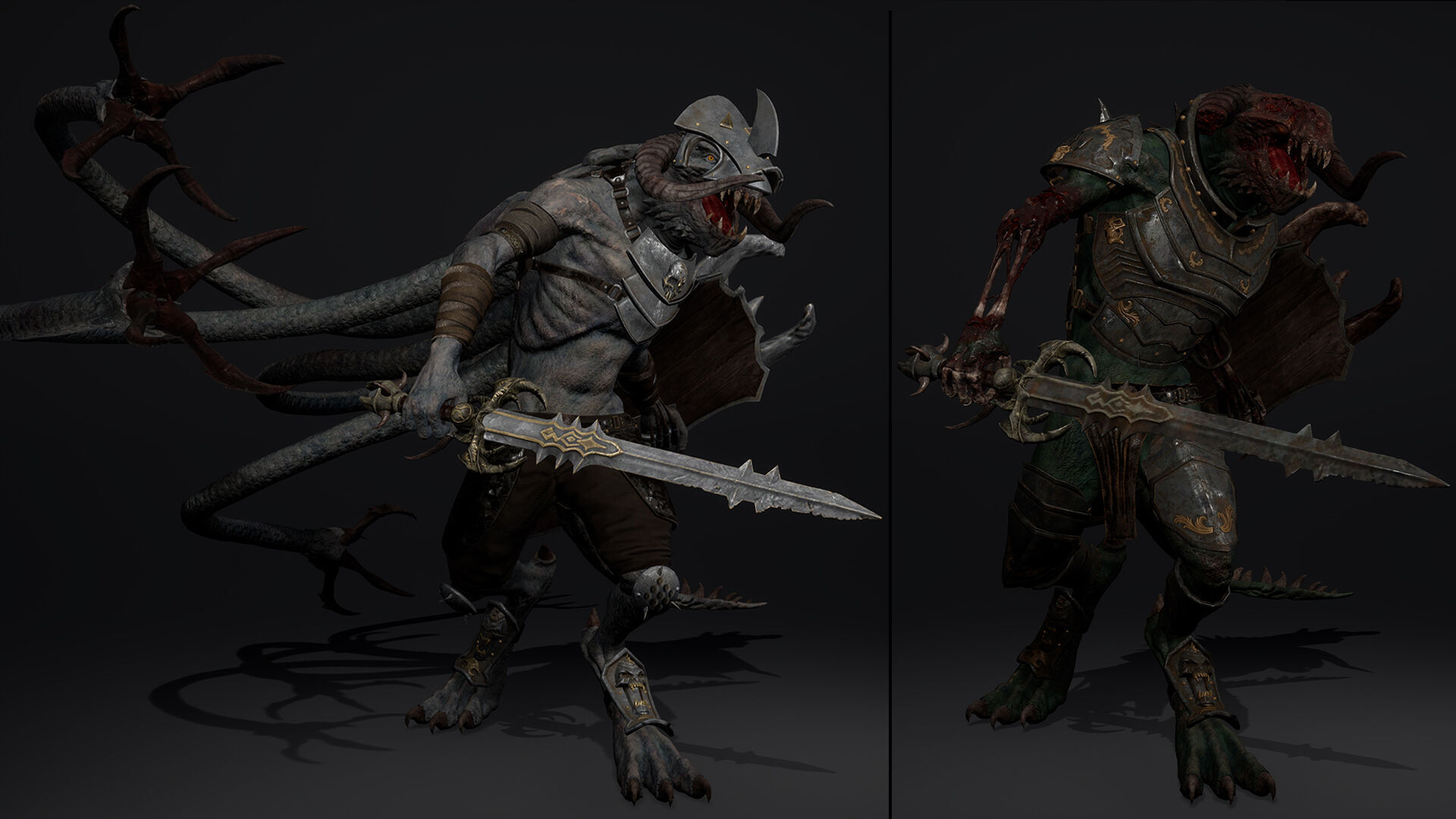 Ghost Swordman Low-poly 3D model_16