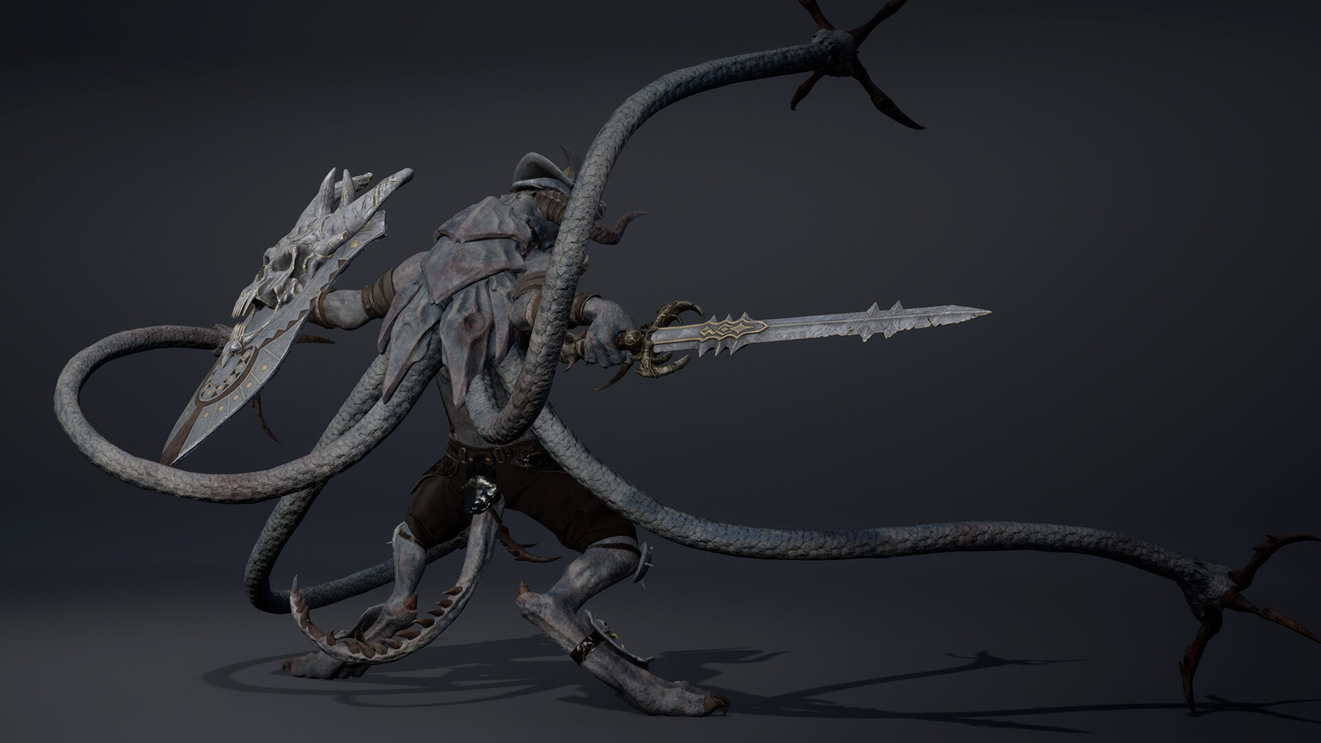 Ghost Swordman Low-poly 3D model_42