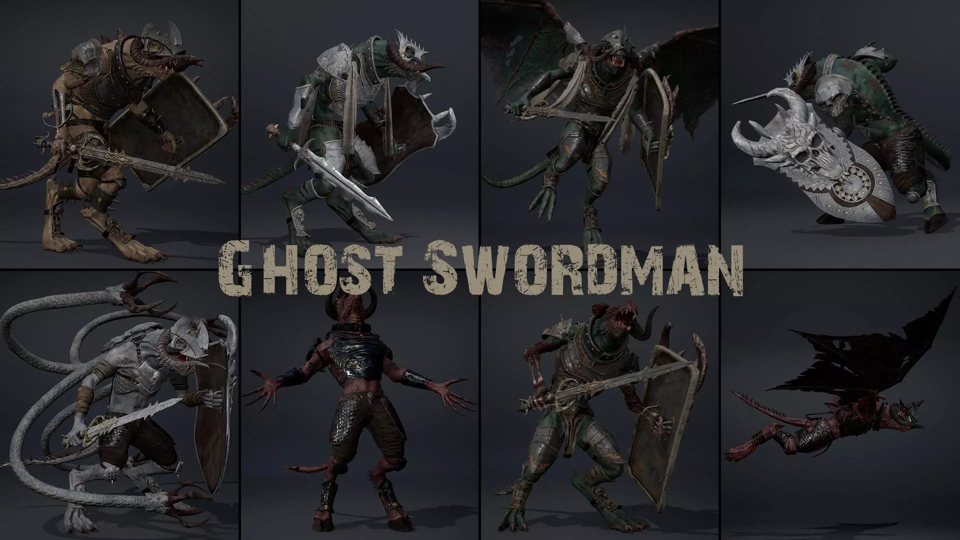 Ghost Swordman Low-poly 3D model_0
