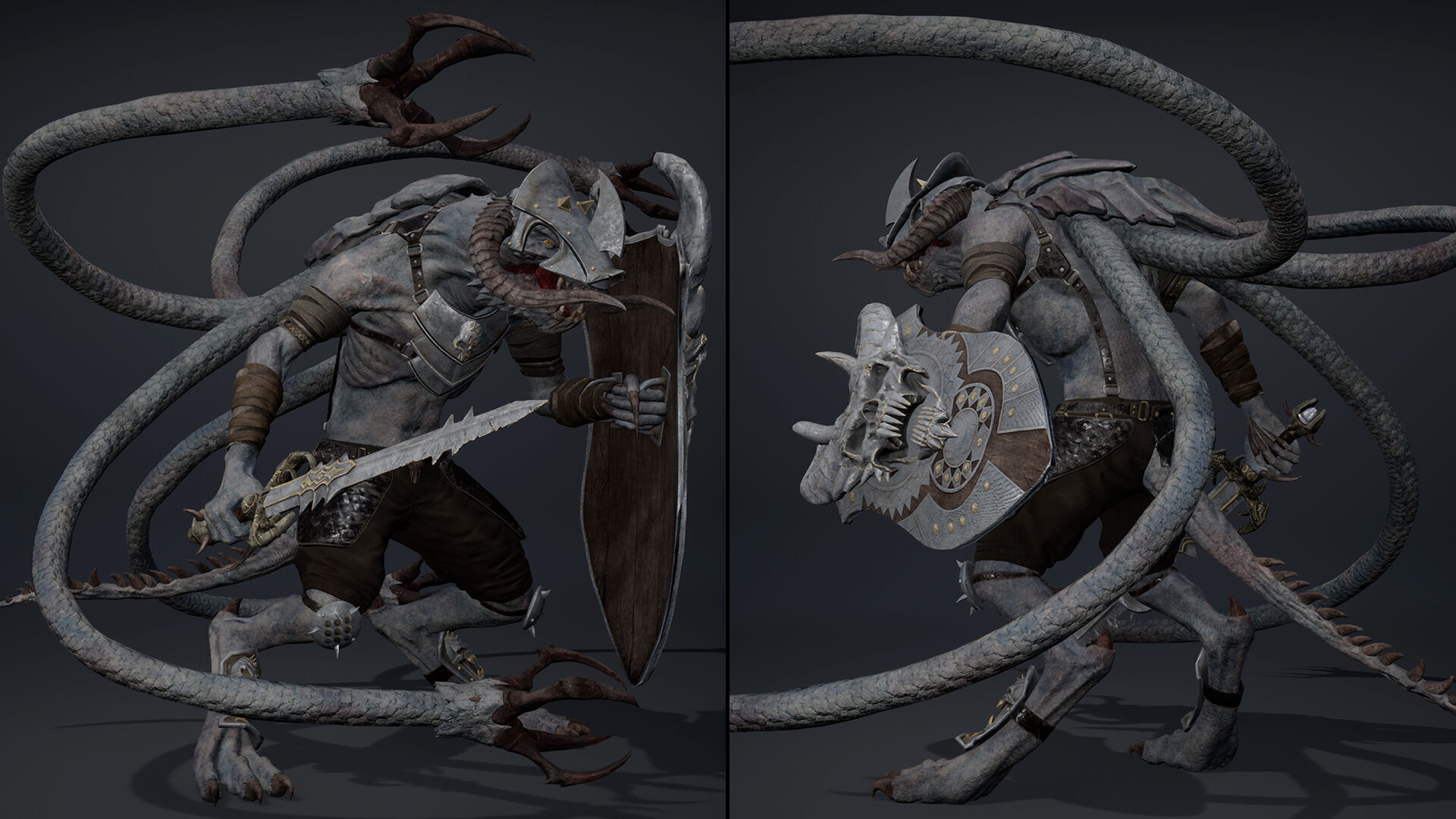 Ghost Swordman Low-poly 3D model_40