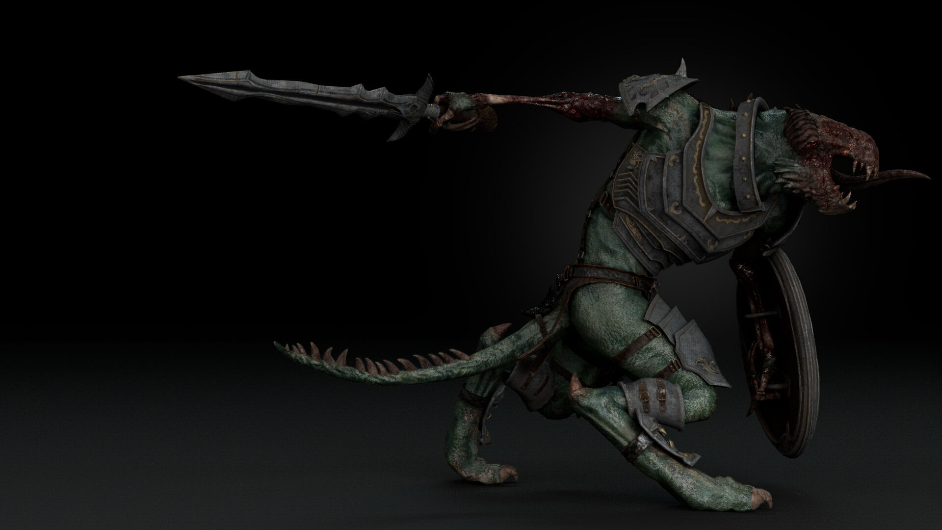 Ghost Swordman Low-poly 3D model_18