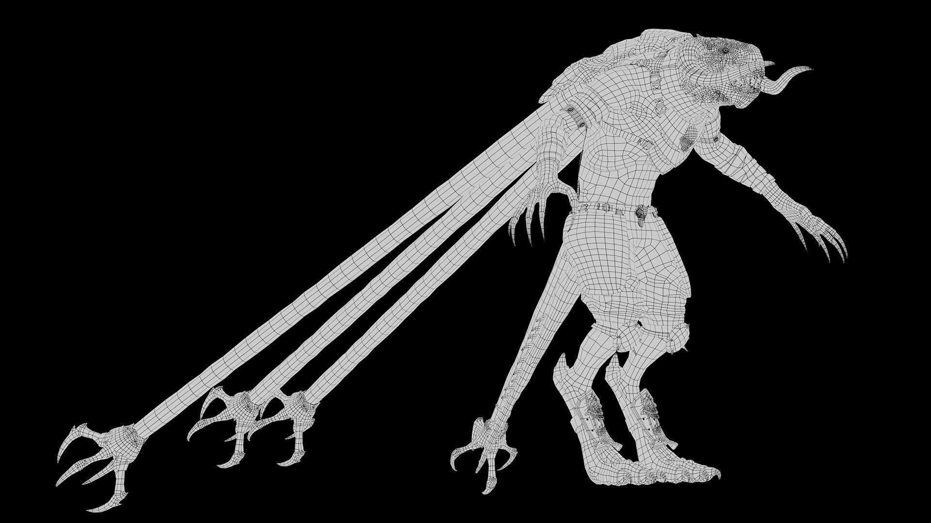 Ghost Swordman Low-poly 3D model_62