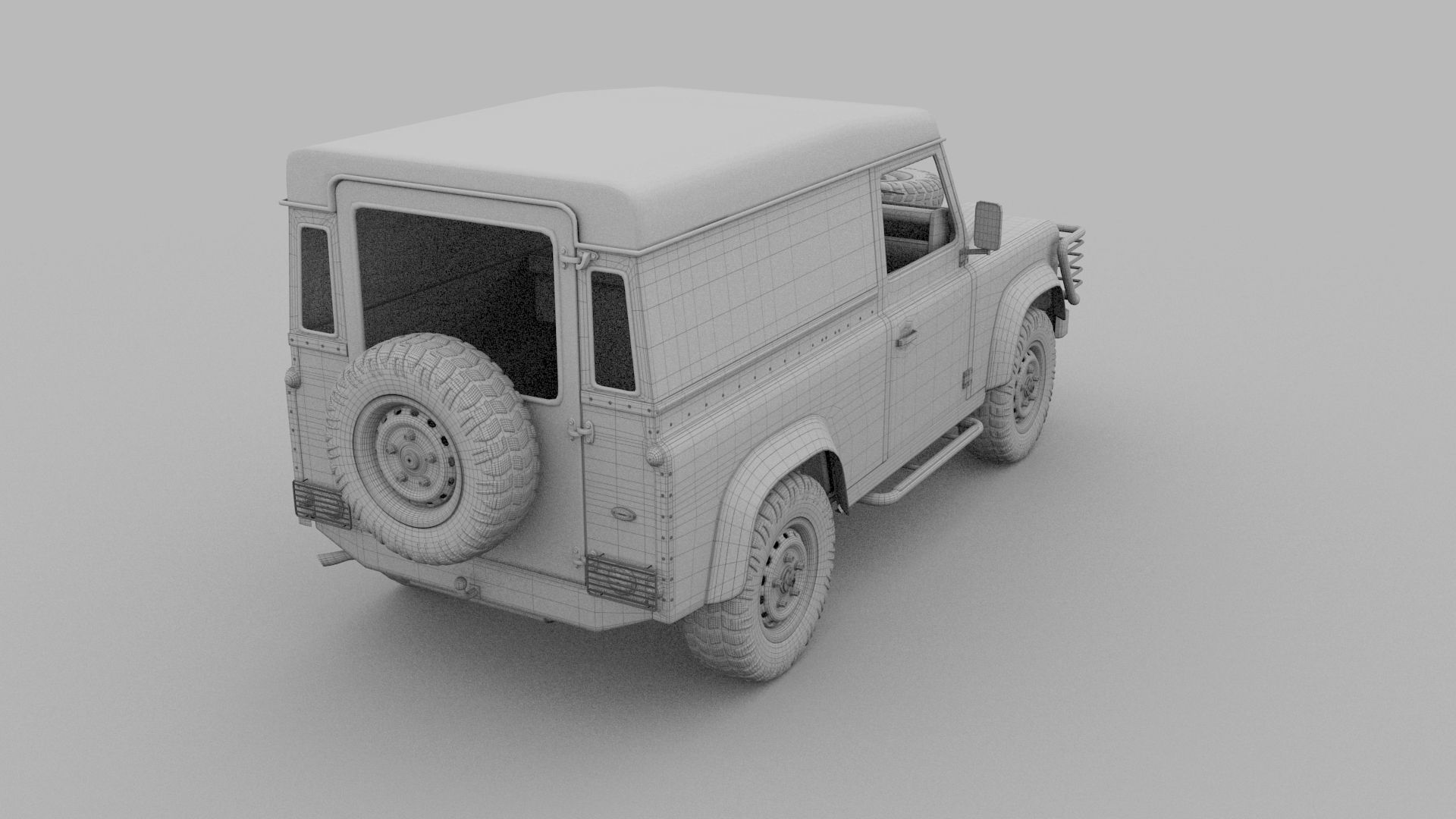 Land Rover Defender 90 Hard Top w interior rev 3D model_26