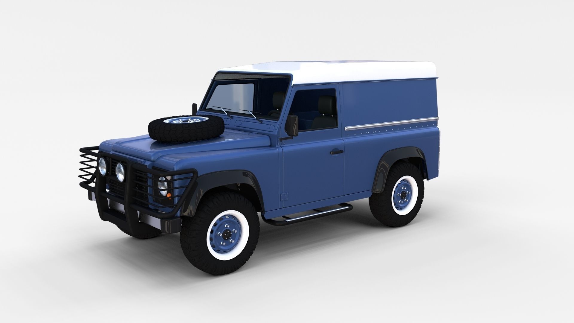 Land Rover Defender 90 Hard Top w interior rev 3D model_2