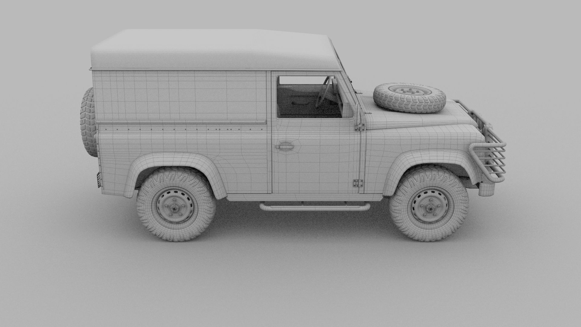 Land Rover Defender 90 Hard Top w interior rev 3D model_28