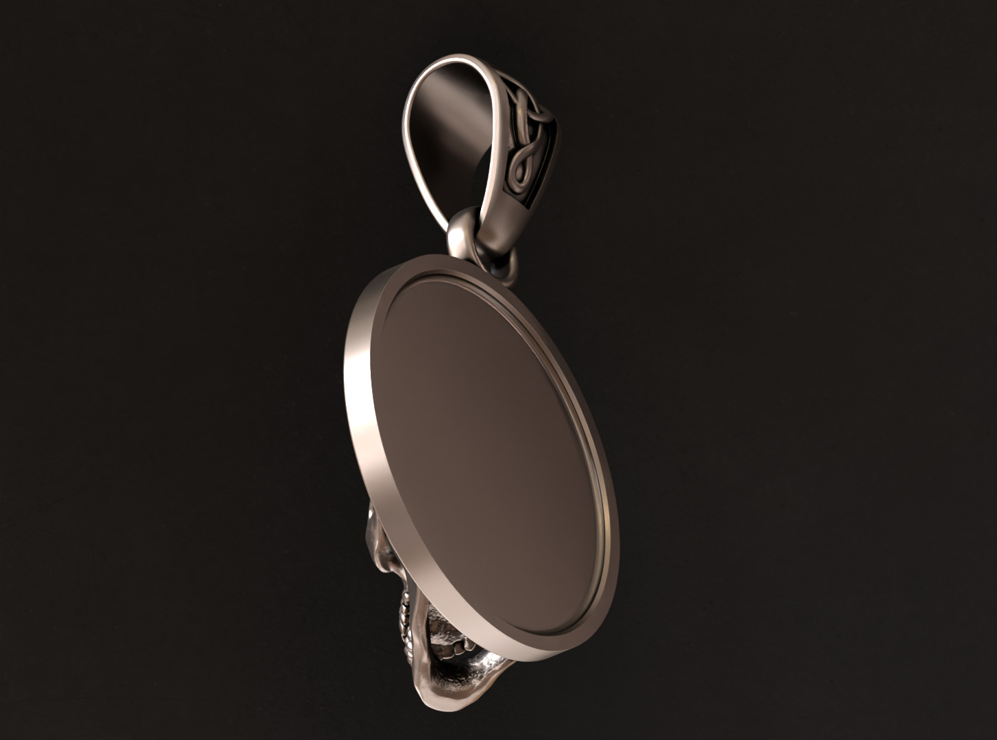 Celtic skull pendant 3D print model_5