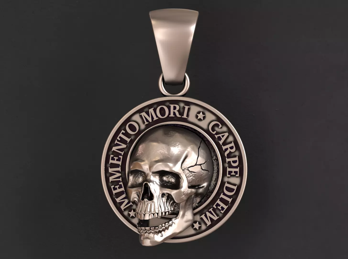 Memento mori skull pendant 3D print model