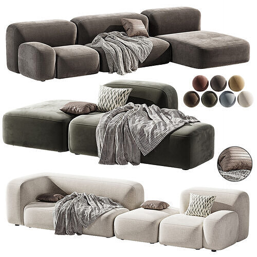 Ribbl 3 raund Sofa 3D model