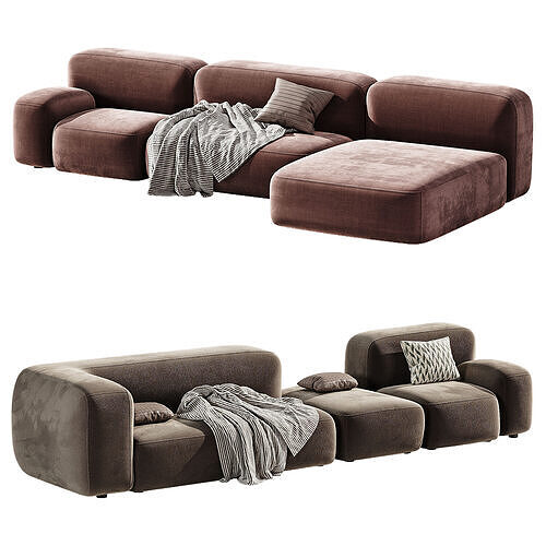 Ribbl 3 raund Sofa 3D model 4