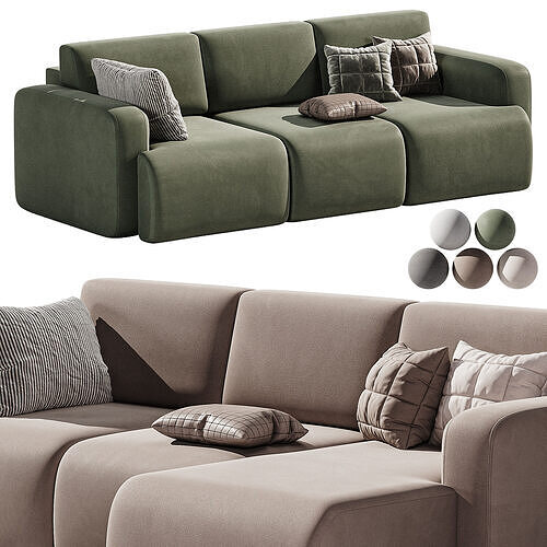 Sofa Straight and corner bonent 3D model