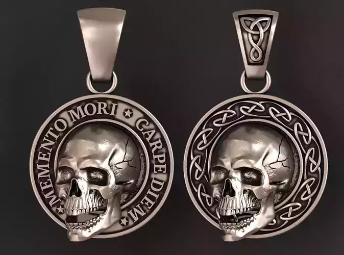 Skull circle pendants memento mori pendant and celtic pendant