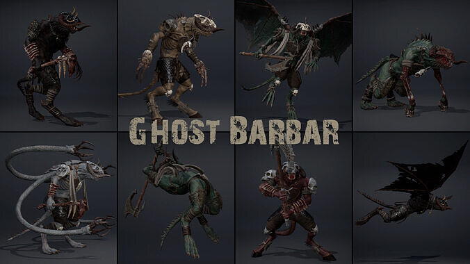 Ghost Barbarian Low-poly 3D model