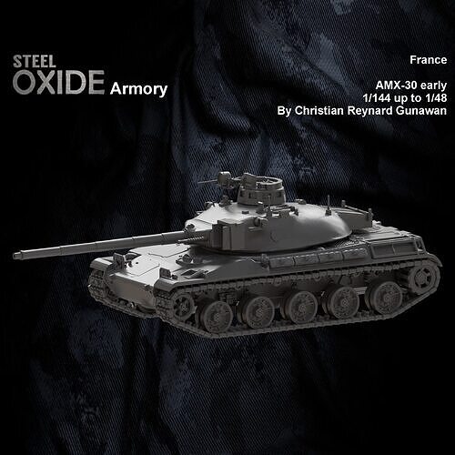 France AMX-30 early for 3d printing 3D print model