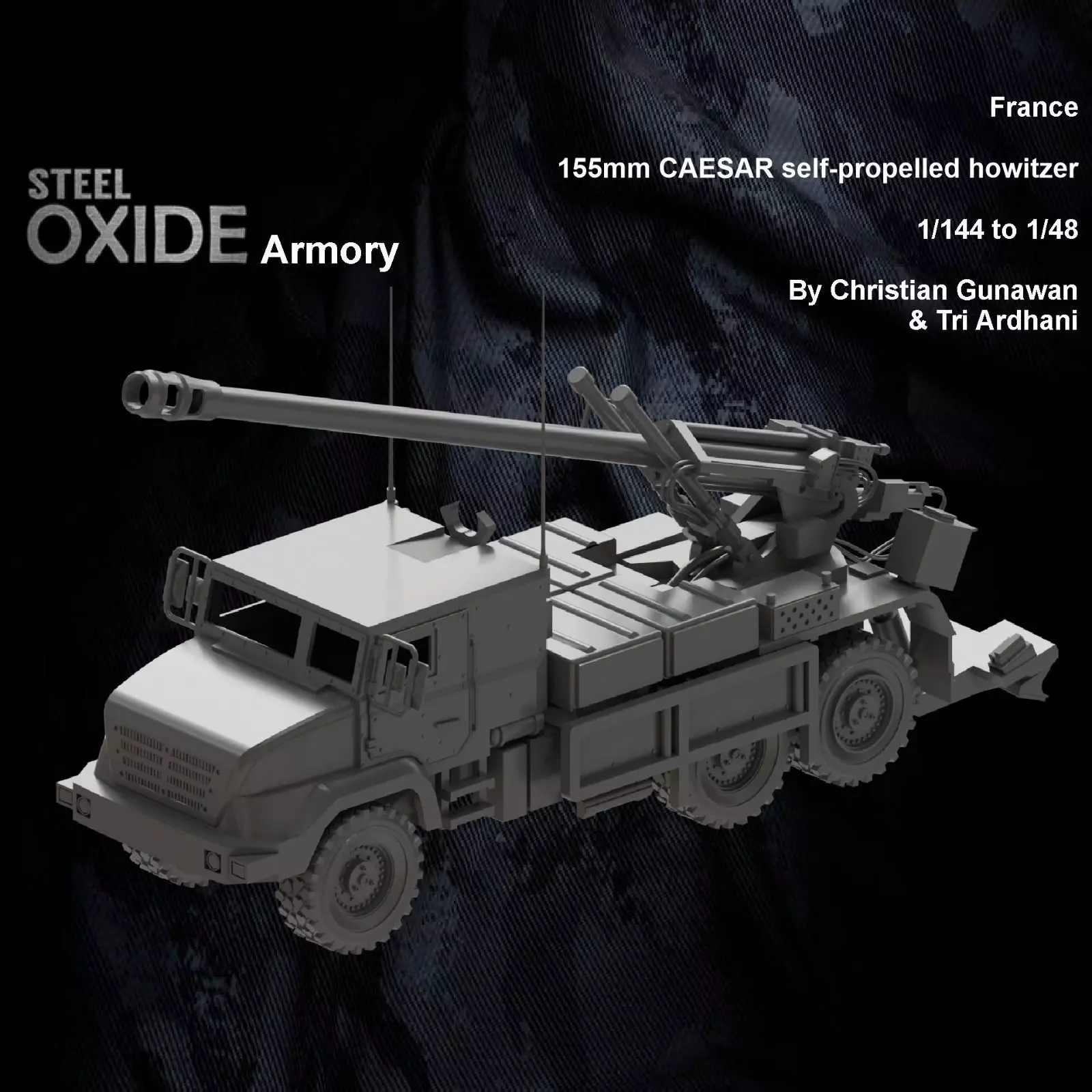 France 155mm CAESAR self-propelled howitzer for 3d printing 3D print model