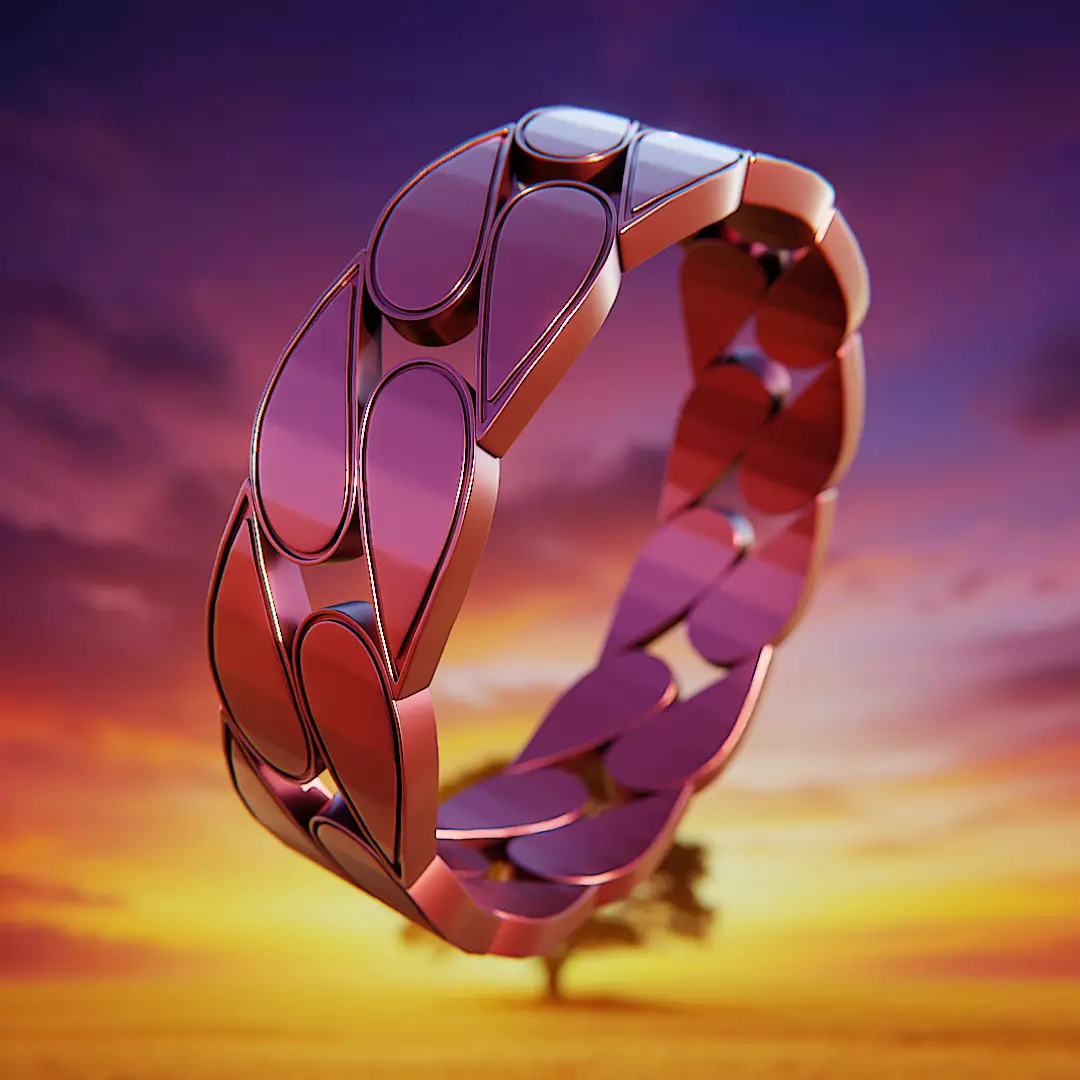 Crimson Petal Ring - High-Detail Print and Render Ready 95 3D print model_0