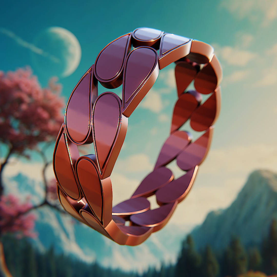 Crimson Petal Ring - High-Detail Print and Render Ready 95 3D print model_1