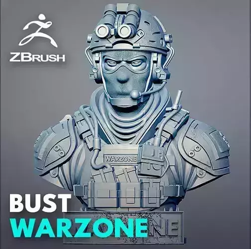 WARZONE - BUST SOLDIER 3D print model