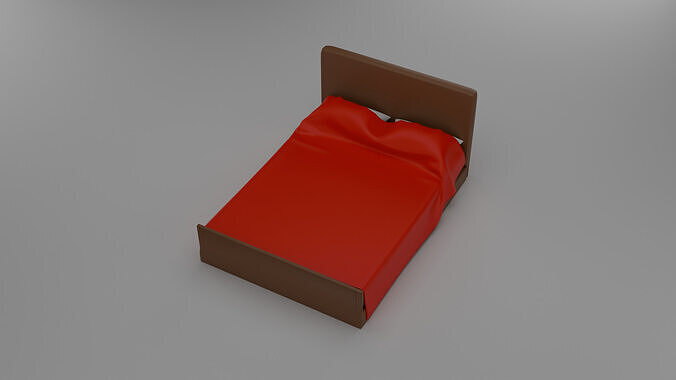Simple Bed Game Ready Free 3D model