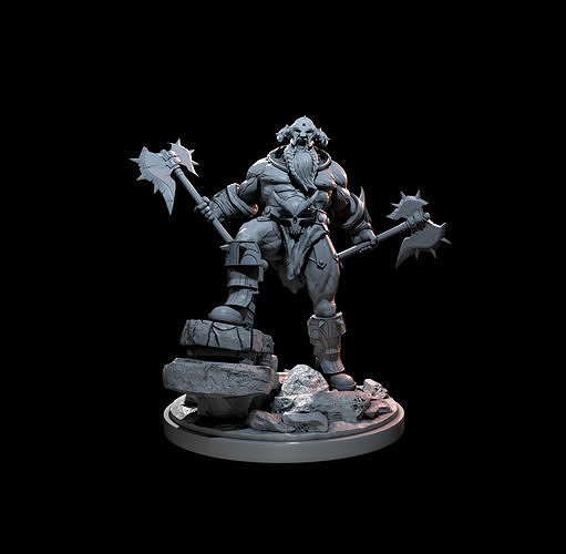 50mm Wrathful Barbarian 3D print model