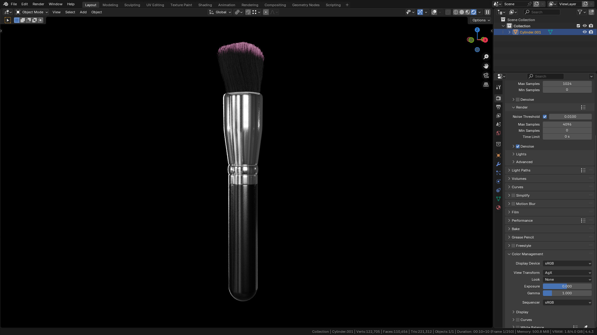 Make Up Brush PBR 22 3D model_6