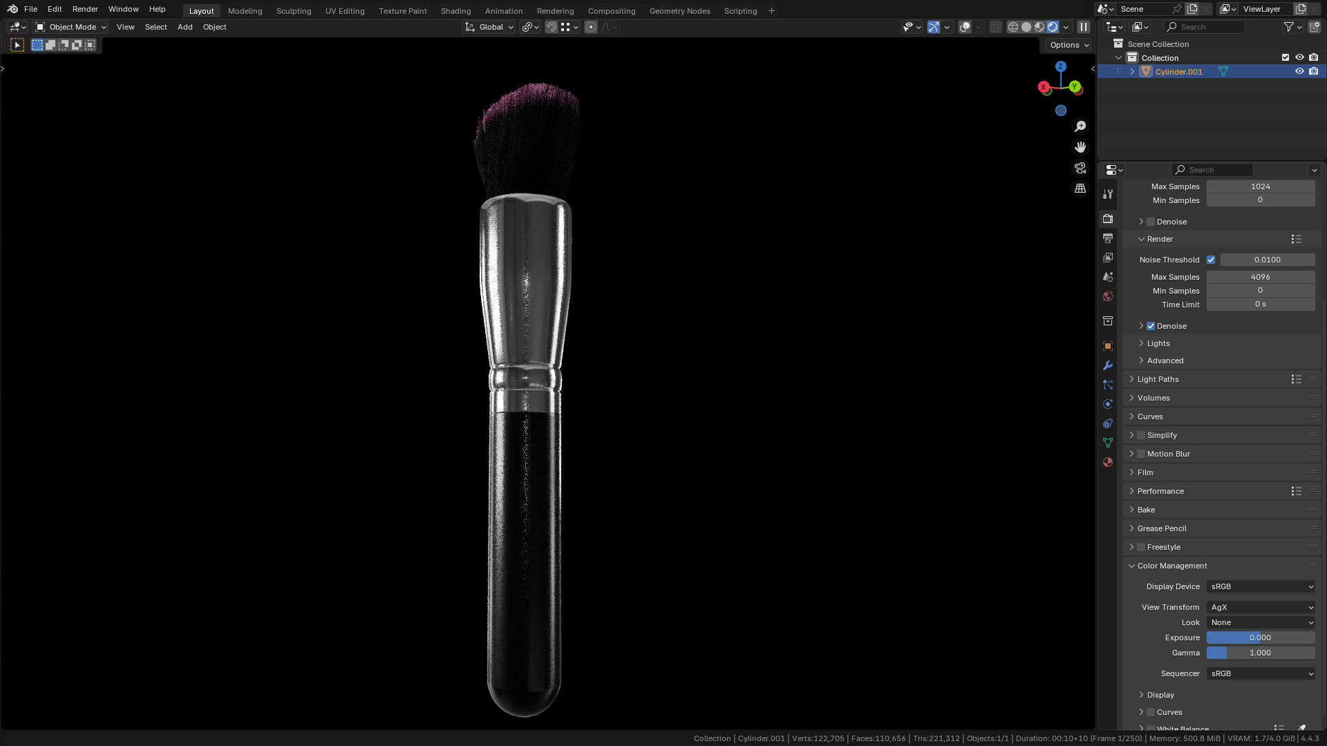 Make Up Brush PBR 22 3D model_3