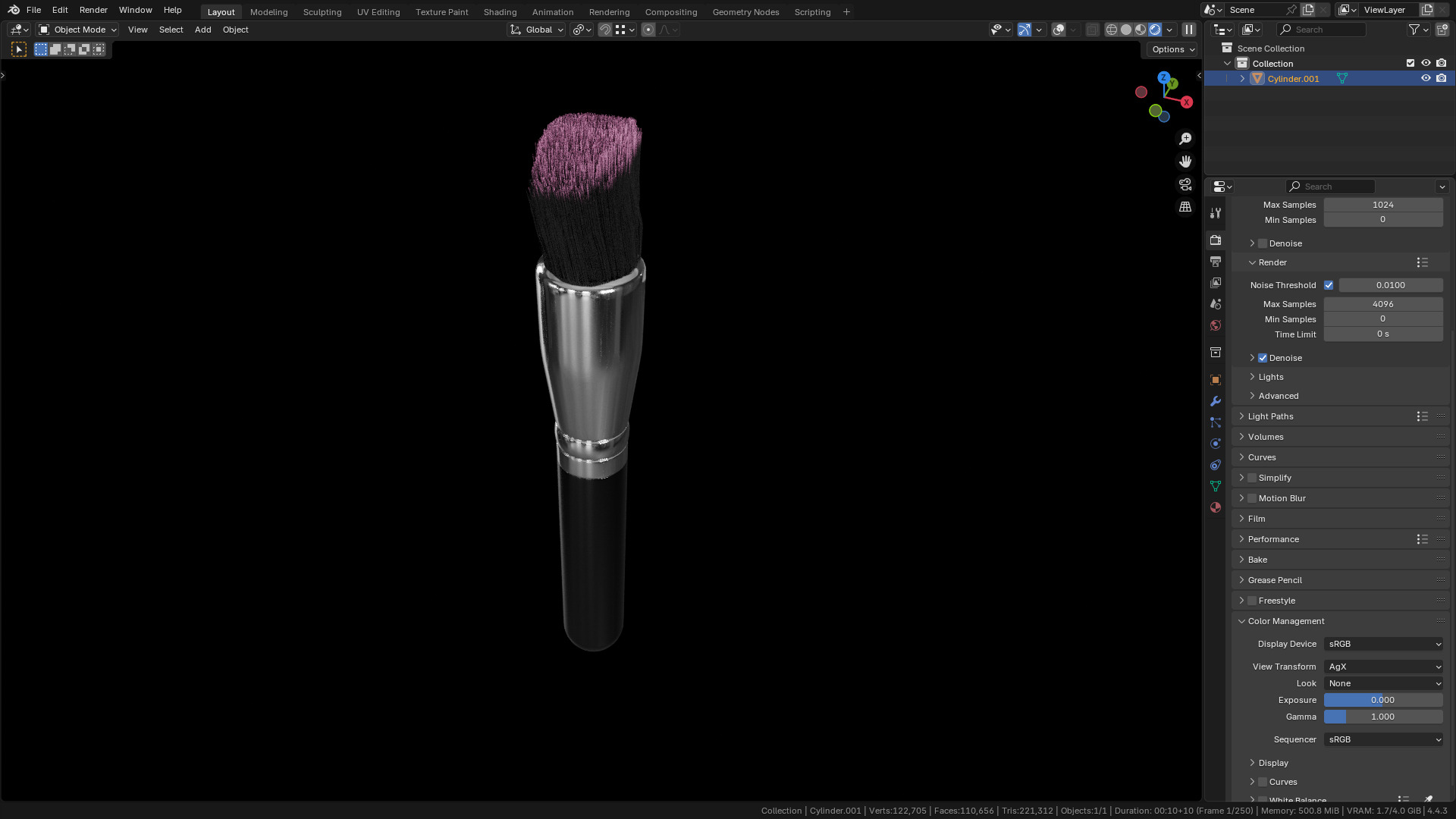 Make Up Brush PBR 22 3D model_7