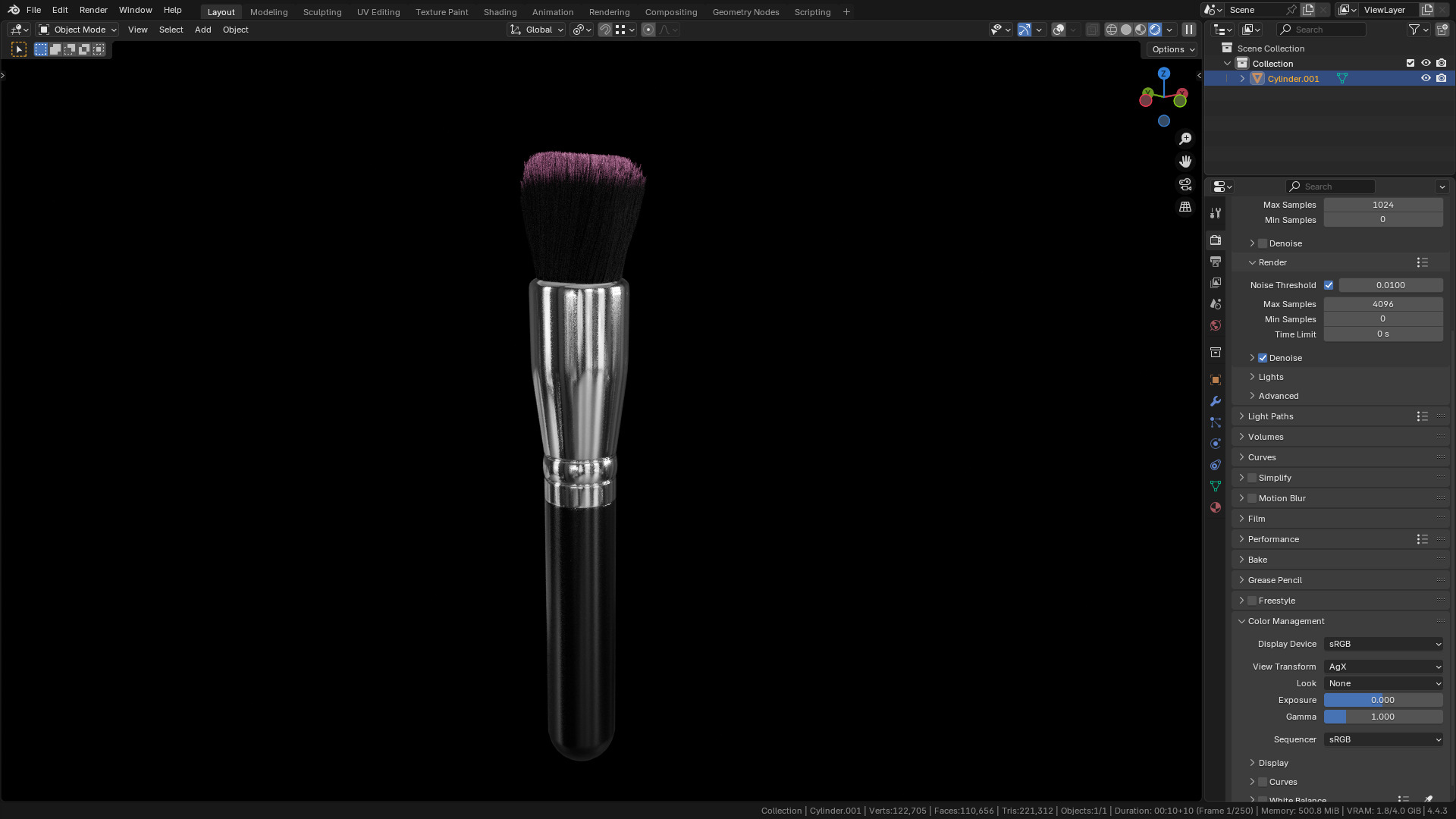 Make Up Brush PBR 22 3D model_10