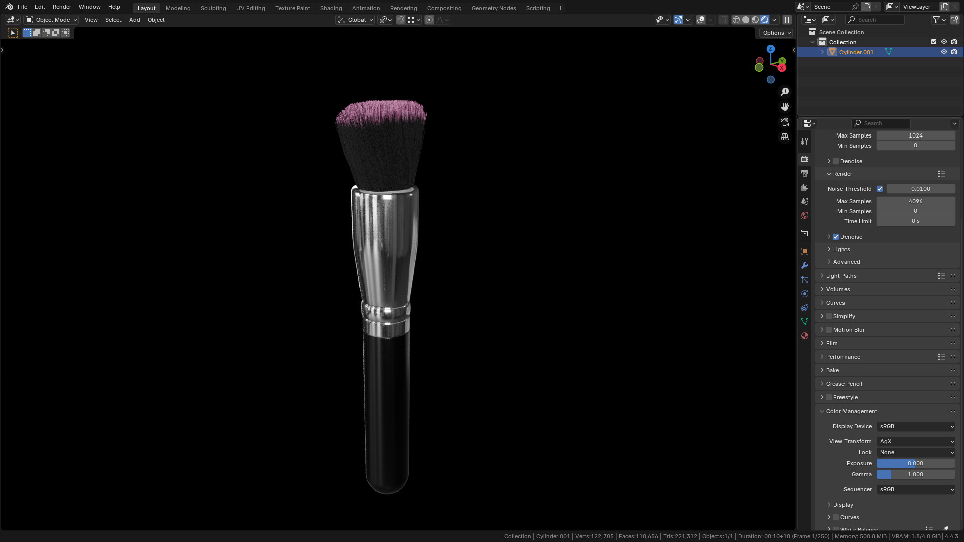 Make Up Brush PBR 22 3D model_11