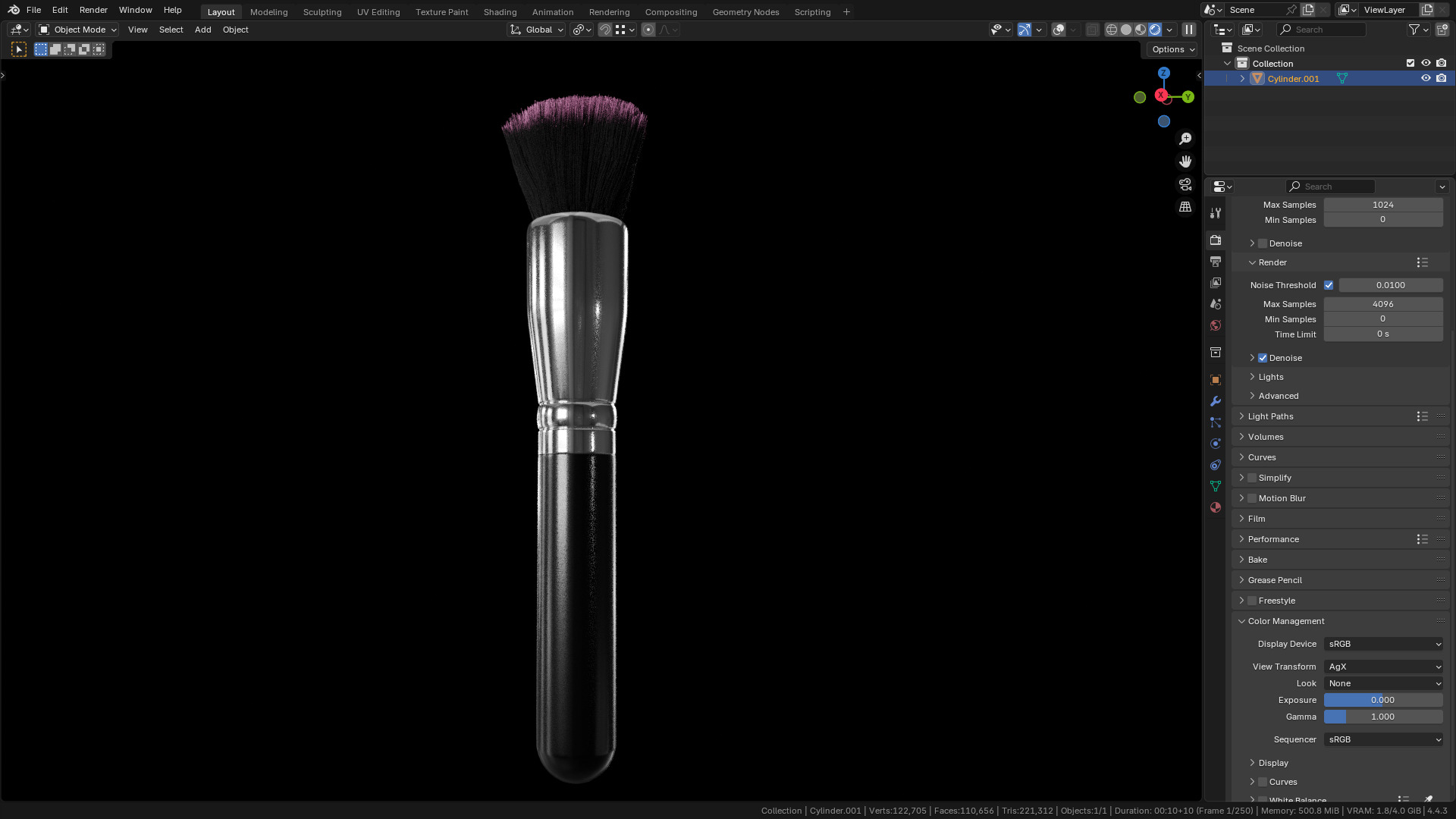 Make Up Brush PBR 22 3D model_2