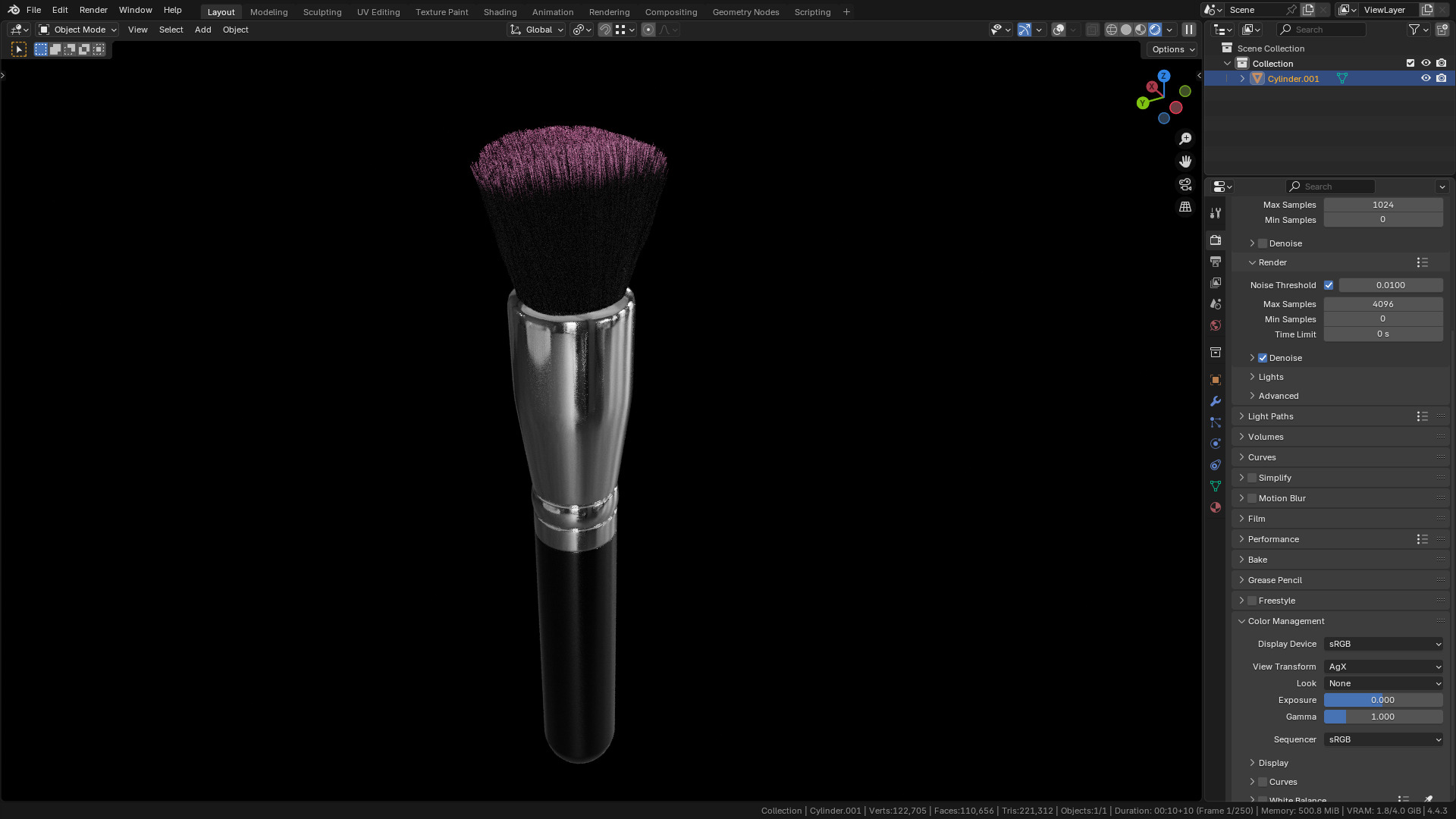 Make Up Brush PBR 22 3D model_9