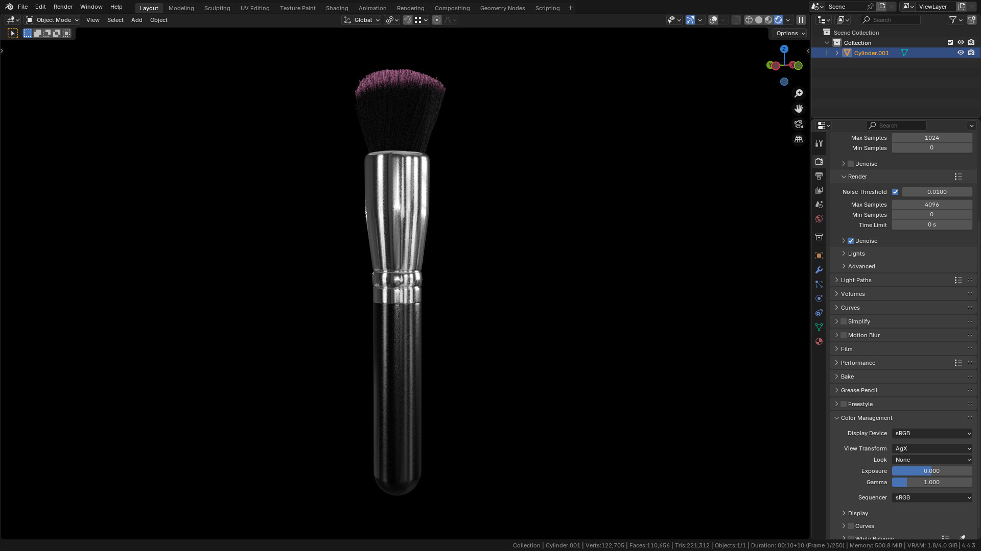 Make Up Brush PBR 22 3D model_5