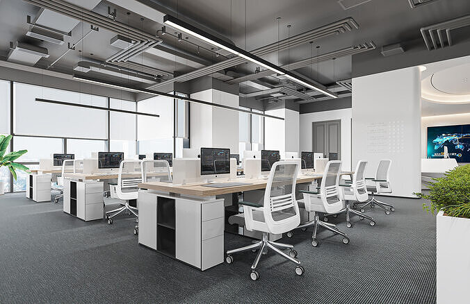  Office interior scene 04 3D model