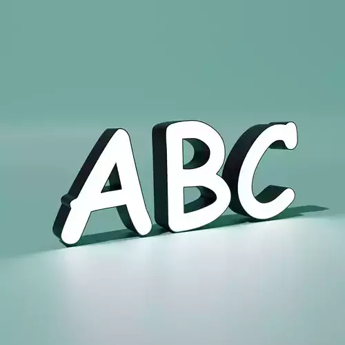 Comic Sans LED letters Complete Alphabet and Numbers 3D print model