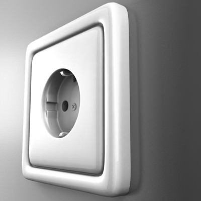 Electric outlet 3D model_2