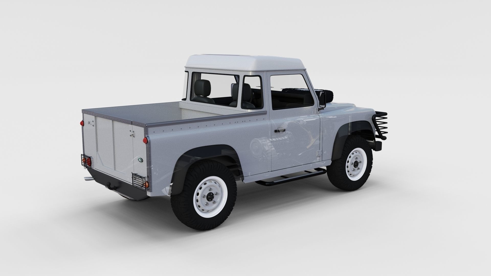 Full Land Rover Defender 90 Pick Up Seethrough 3D model_46
