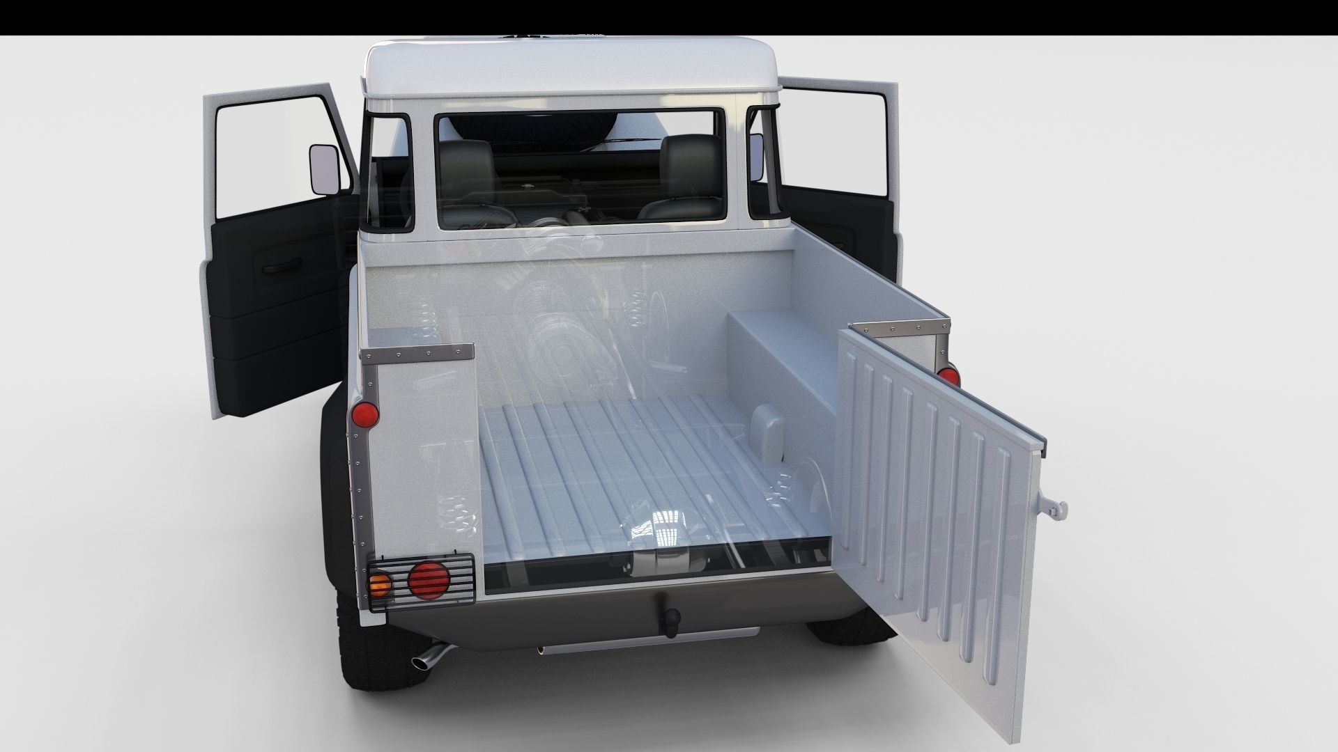 Full Land Rover Defender 90 Pick Up Seethrough 3D model_48