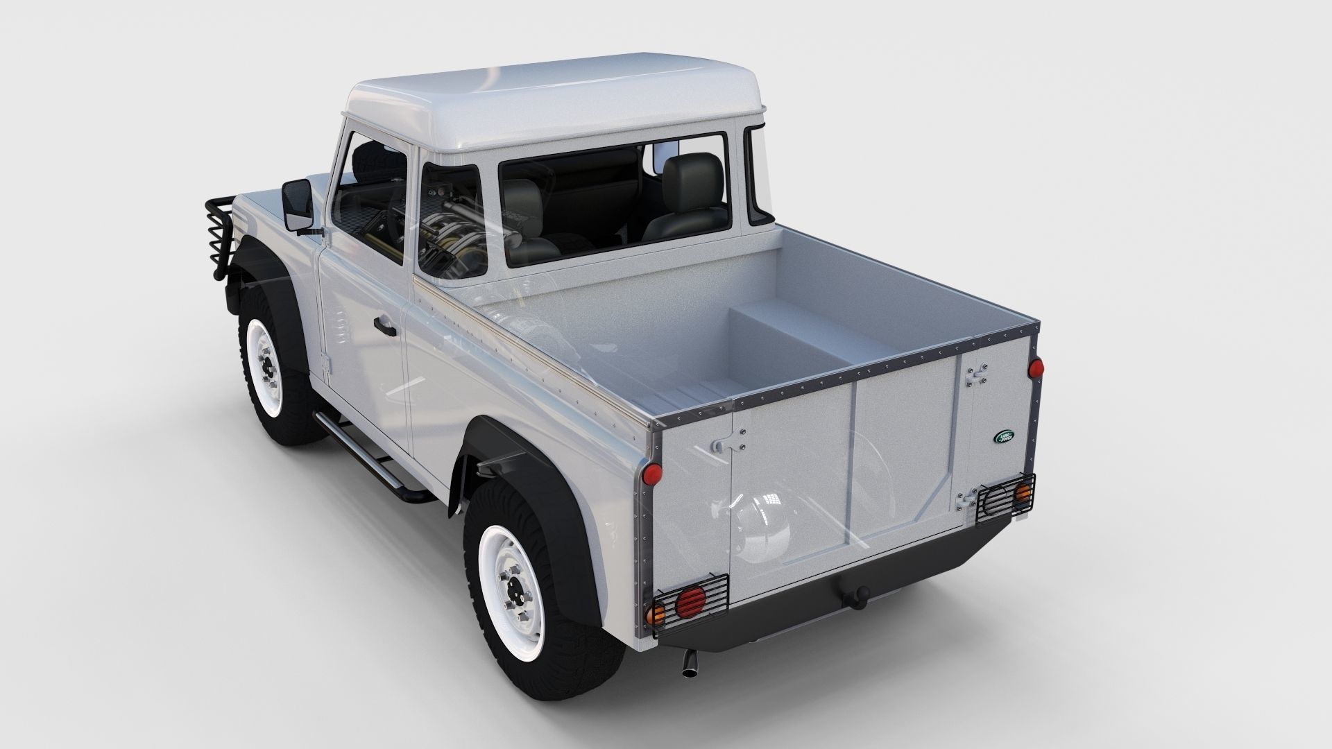 Full Land Rover Defender 90 Pick Up Seethrough 3D model_33