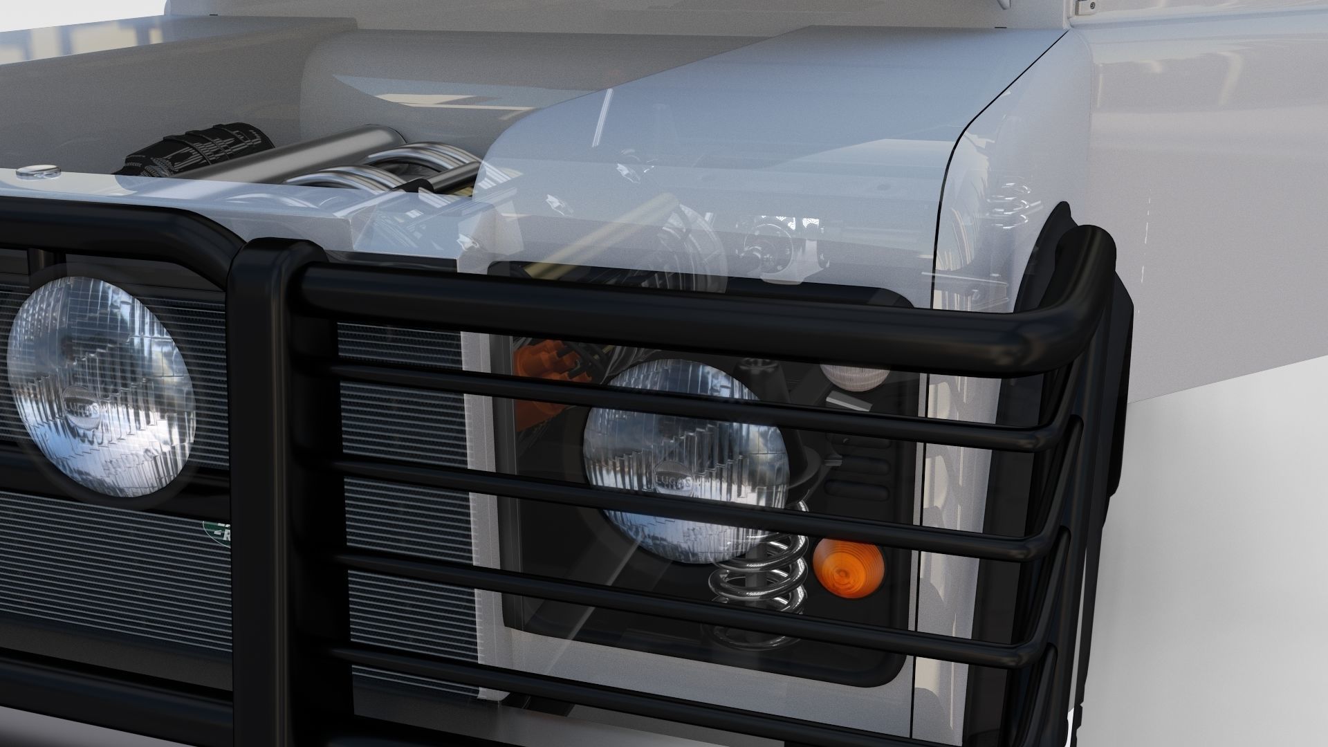 Full Land Rover Defender 90 Pick Up Seethrough 3D model_36