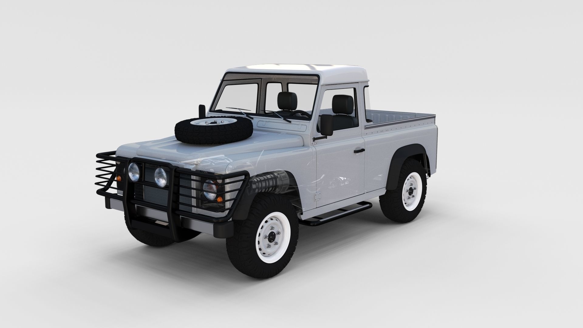Full Land Rover Defender 90 Pick Up Seethrough 3D model_4