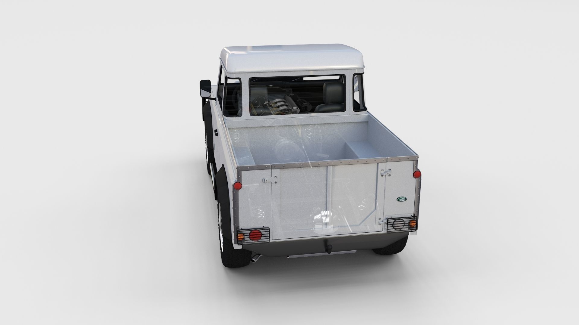 Full Land Rover Defender 90 Pick Up Seethrough 3D model_34