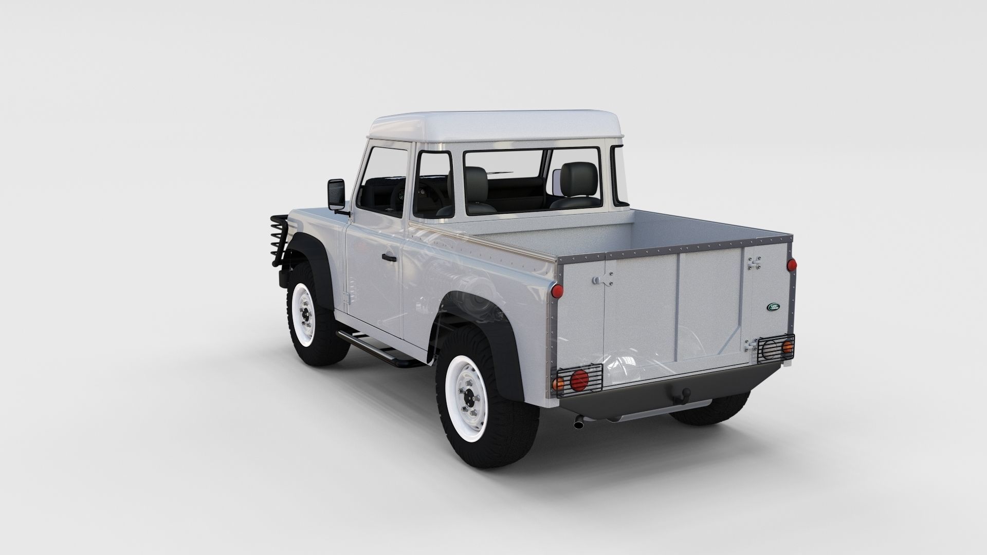 Full Land Rover Defender 90 Pick Up Seethrough 3D model_3