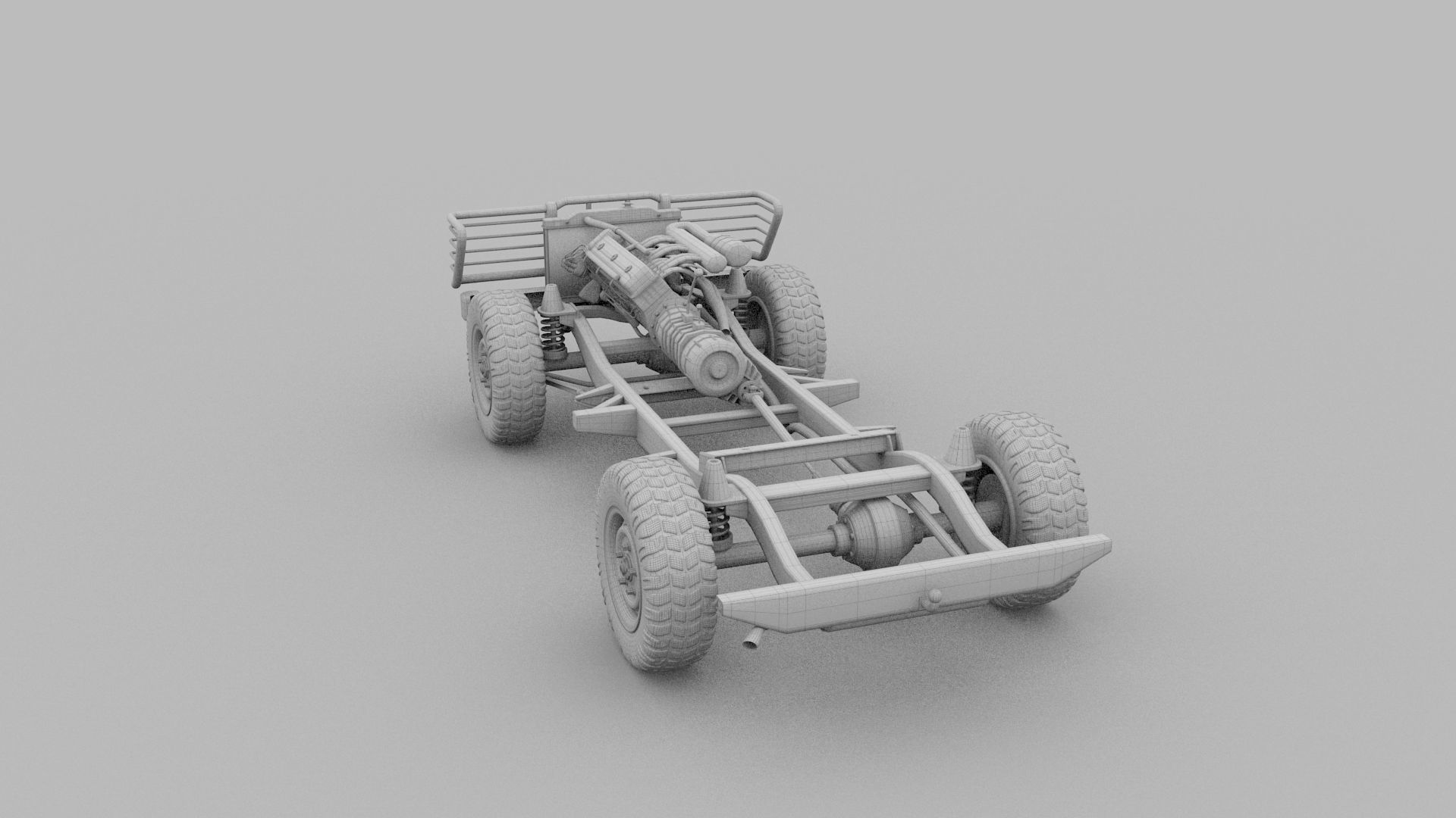 Full Land Rover Defender 90 Pick Up Seethrough 3D model_7