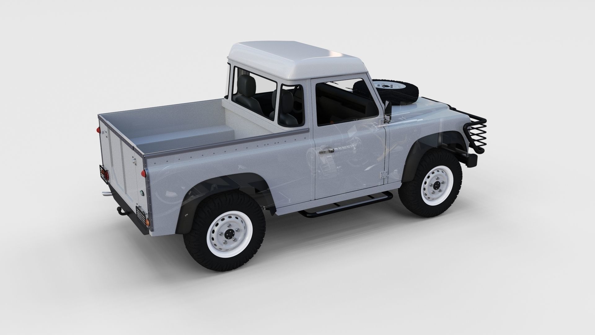 Full Land Rover Defender 90 Pick Up Seethrough 3D model_64