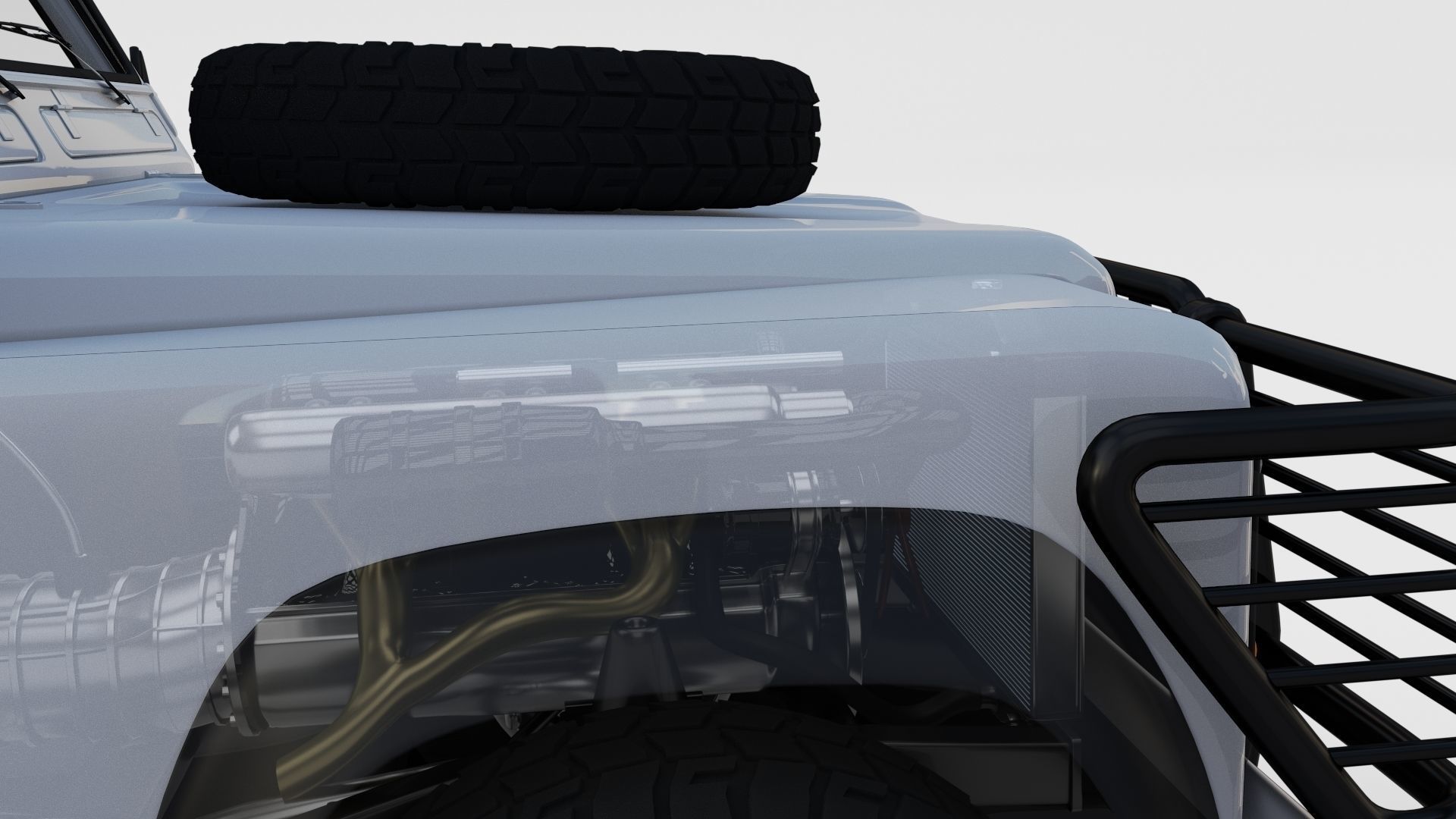 Full Land Rover Defender 90 Pick Up Seethrough 3D model_23