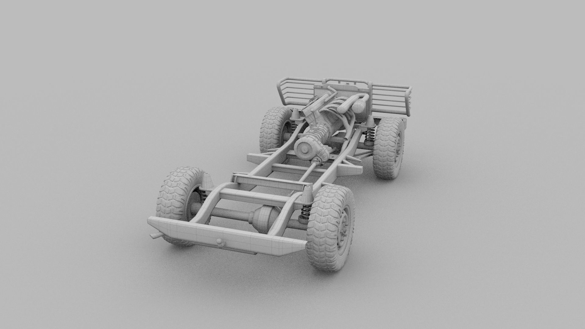 Full Land Rover Defender 90 Pick Up Seethrough 3D model_5