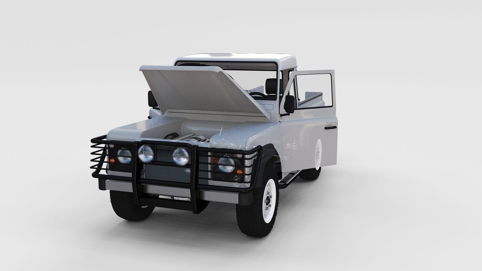 Full Land Rover Defender 90 Pick Up Seethrough 3D model_56