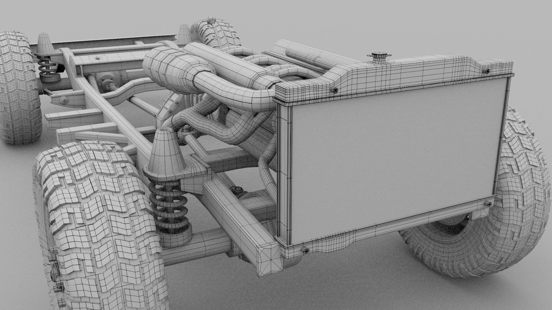 Full Land Rover Defender 90 Pick Up Seethrough 3D model_61